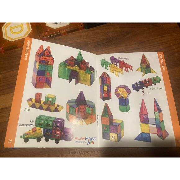 Magnetic Tiles + Pipe Set TONS of pieces Pre-owned Playmags + Lukat Brands - Picture 6 of 16